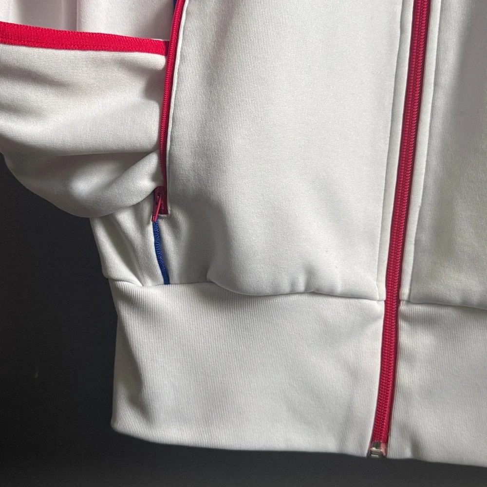 Vintage Adidas I love Moscow White full zip Track jacket soccer Jersey Size M - Picture 4 of 10